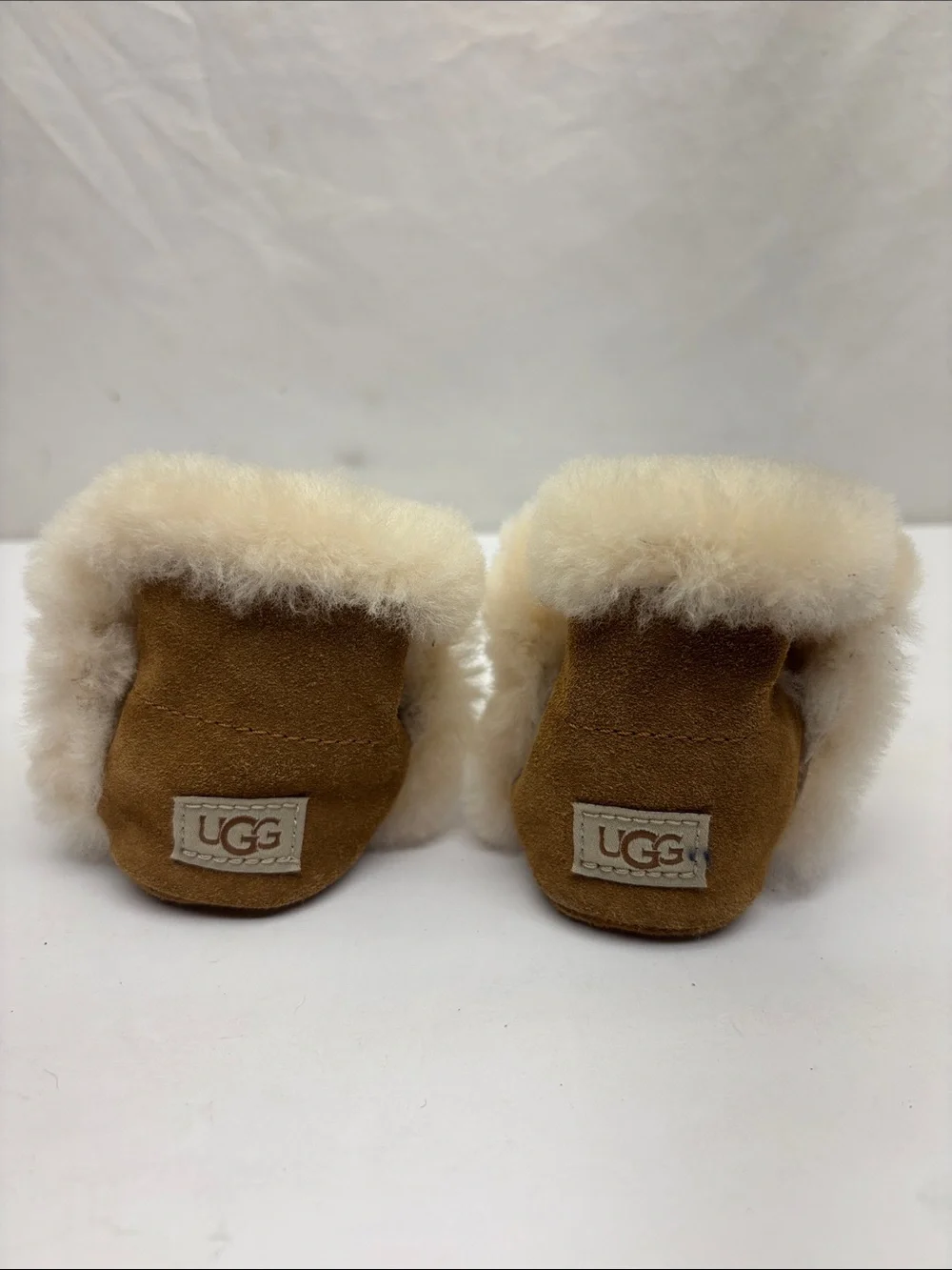 Kids Cozy Shearling-Lined Brown Bootie Slippers, SZ 1 baby, box 72